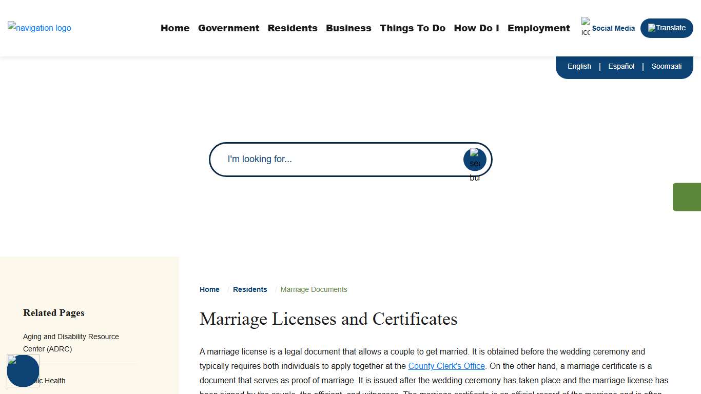 Marriage Licenses and Certificates