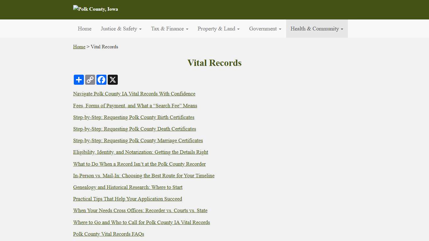 Polk County Vital Records